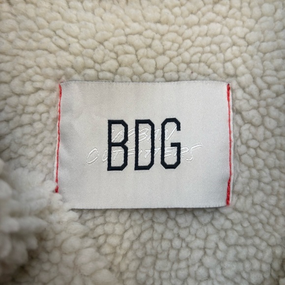 BDG TWO TONED GREEN PATCHWORK JACKET SHERPA LINE SIXED L MENS / UNISEX - Picture 3 of 7